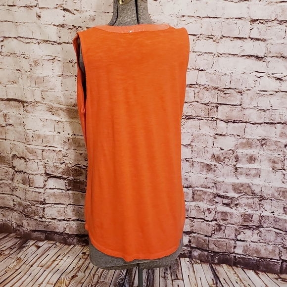 INC  International Concepts Orange Top Sequin Detail XL - Picture 4 of 5